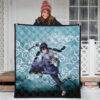 Naruto Anime Sasuke Uchiha Cloud Pattern Blue Theme Premium Quilt Blanket 3