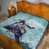 Naruto Anime Sasuke Uchiha Cloud Pattern Blue Theme Premium Quilt Blanket 19