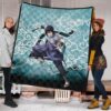 Naruto Anime Sasuke Uchiha Cloud Pattern Blue Theme Premium Quilt Blanket 1