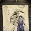 Naruto Anime Sasuke Uchiha Using Sword Black Painting Artwork Premium Quilt Blanket 7