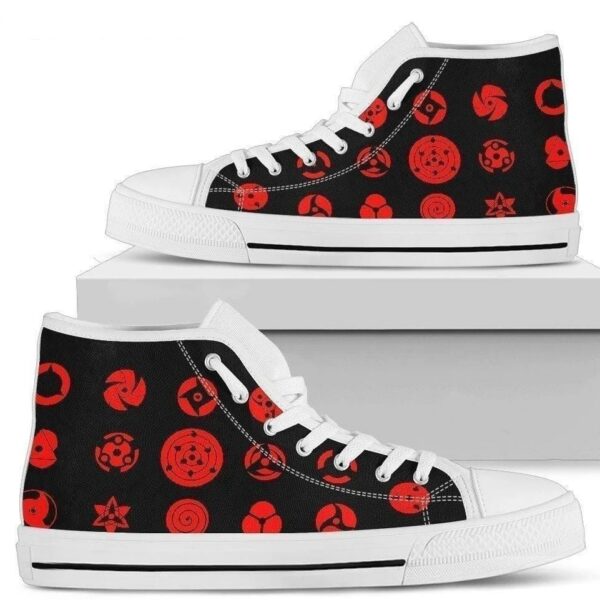 Naruto Eye Sharingan Symbols Anime High Top Sneakers Fan Gift Idea