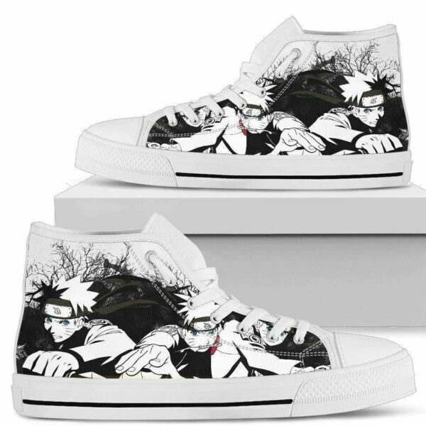 Naruto Graphic Draw Sneakers High Top Shoes For Anime Fan