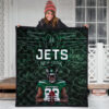 New York American Football Jets Football Cool Player Dark Green Theme Premium Quilt Blanket 3