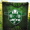 New York American Football Jets Football Jets Player Silhouette Dark Green Premium Quilt Blanket 5