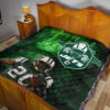 New York American Football Jets Football Player 20 Grab Rugby Ball Running Green Premium Quilt Blanket 19