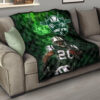 New York American Football Jets Football Player 20 Grab Rugby Ball Running Green Premium Quilt Blanket 15