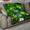 New York American Football Jets Football Player 89 Celebrating Score Holding Ball Premium Quilt Blanket 15