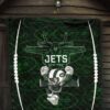 New York American Football Jets Football Rush Artwork Jumping Dark Green Premium Quilt Blanket 7