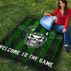 New York American Football Jets Football Skull Wearing Helmet Welcome To The Game Premium Quilt Blanket 9