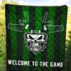 New York American Football Jets Football Skull Wearing Helmet Welcome To The Game Premium Quilt Blanket 5