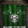 New York American Football Jets Football Skull Wearing Helmet Welcome To The Game Premium Quilt Blanket 7