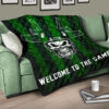 New York American Football Jets Football Skull Wearing Helmet Welcome To The Game Premium Quilt Blanket 17