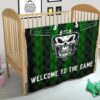 New York American Football Jets Football Skull Wearing Helmet Welcome To The Game Premium Quilt Blanket 21