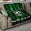 New York American Football Jets Football Skull Wearing Helmet Welcome To The Game Premium Quilt Blanket 15