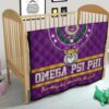 Omega Psi Phi Premium Quilt Blanket Fraternity Home Decor Custom For Fans 21