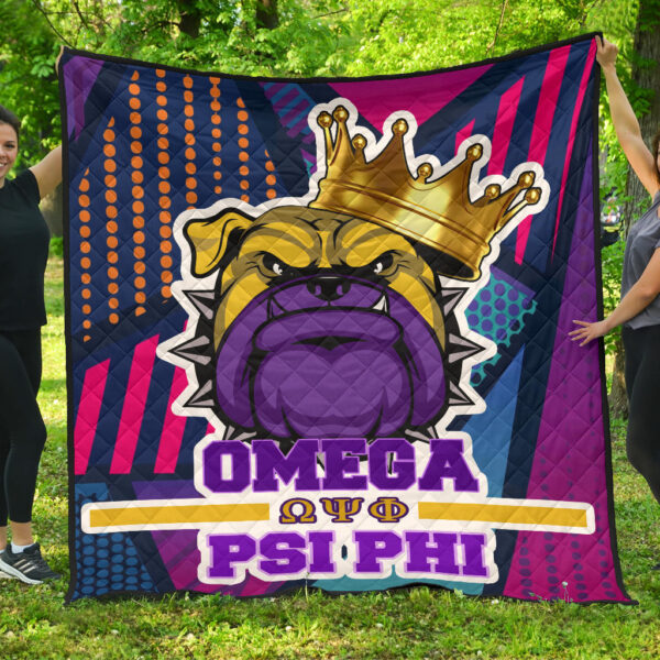 Omega Psi Phi Premium Quilt Blanket Fraternity Home Decor Custom For Fans