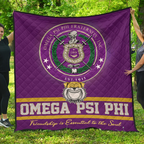 Omega Psi Phi Premium Quilt Blanket Fraternity Home Decor Custom For Fans