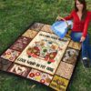 On A Dark Desert Hippie Van Golden Retriever Quilt Blanket 9