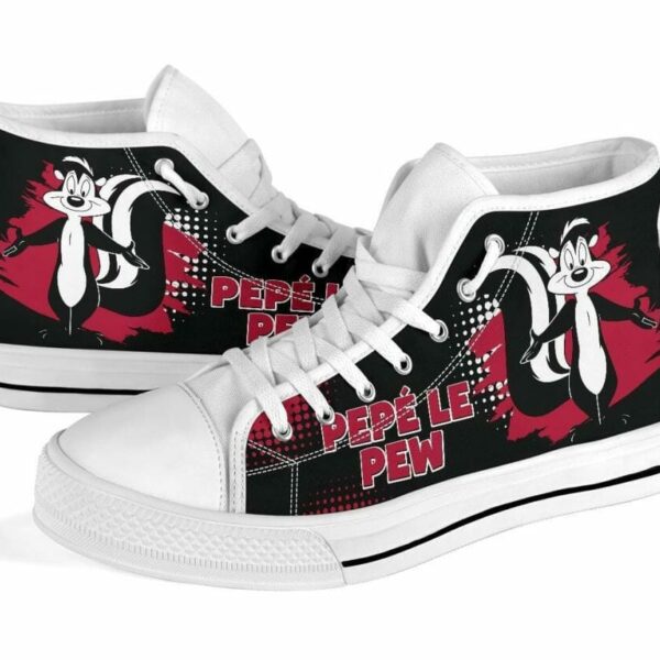 Pepe Le Pew Sneakers High Top Shoes Looney Tunes Fan