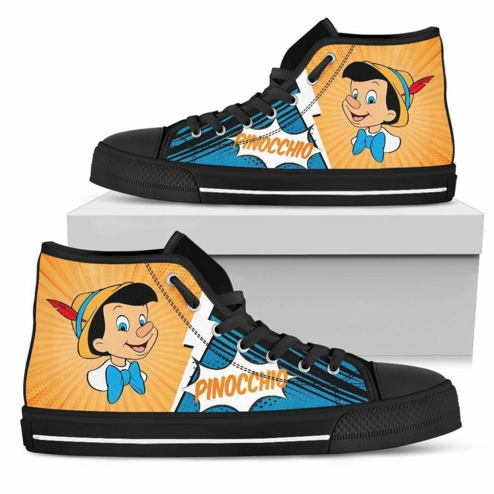 Pinocchio Sneakers High Top Shoes Fan Gift Idea