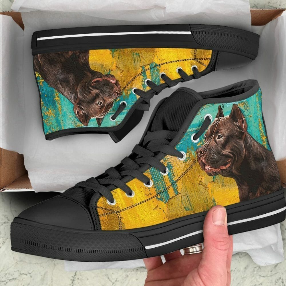 Pit Bull Dog Sneakers Bully High Top Shoes