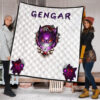 Pokemon Anime Evil Black Gengar Dark Power White Premium Quilt Blanket 1