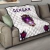 Pokemon Anime Evil Black Gengar Dark Power White Premium Quilt Blanket 15