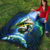 Pokemon Anime Pokemon Rayquaza Ultra Universe Blue Premium Quilt Blanket 9