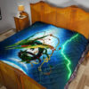 Pokemon Anime Pokemon Rayquaza Ultra Universe Blue Premium Quilt Blanket 19