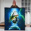 Pokemon Anime Pokemon Rayquaza Ultra Universe Blue Premium Quilt Blanket 3