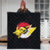 Pokemon Anime Premium Quilt Angry Pikachu Electric Pokeball Artwork Quilt Blanket 3