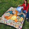 Pokemon Anime Premium Quilt - Charizard Flame Dragon Tiny Pokemon Patterns Background Quilt Blanket 9