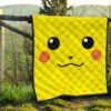 Pokemon Anime Premium Quilt - Cute Minimalist Pikachu Yellow Face Quilt Blanket 11