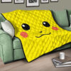 Pokemon Anime Premium Quilt - Cute Minimalist Pikachu Yellow Face Quilt Blanket 15