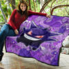 Pokemon Anime Premium Quilt - Evil Hintergrund Gengar Red Eyes With Purple Pokemons Quilt Blanket 11