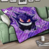 Pokemon Anime Premium Quilt - Evil Hintergrund Gengar Red Eyes With Purple Pokemons Quilt Blanket 17