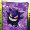 Pokemon Anime Premium Quilt - Evil Hintergrund Gengar Red Eyes With Purple Pokemons Quilt Blanket 5
