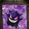 Pokemon Anime Premium Quilt - Evil Hintergrund Gengar Red Eyes With Purple Pokemons Quilt Blanket 7