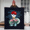 Pokemon Anime Premium Quilt Ice Cream Pokeball Melting Funny Venusaur Quilt Blanket 3