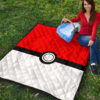 Pokemon Anime Premium Quilt - Minimalist Square Pokeball Go Quilt Blanket 9