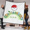 Pokemon Anime Premium Quilt Pokeball Chibi Tiny Pokemon Gather Round Quilt Blanket 1