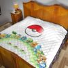 Pokemon Anime Premium Quilt Pokeball Chibi Tiny Pokemon Gather Round Quilt Blanket 19