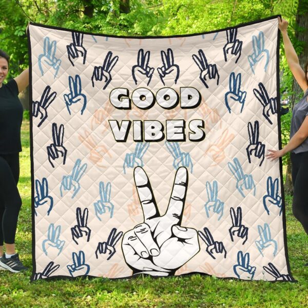 Positive Good Vibes Hi Hand Sign Patterns Blanket