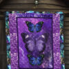 Purple Galaxy Butterfly Quilt Blanket Gift For Butterfly Lover 3