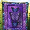 Purple Galaxy Butterfly Quilt Blanket Gift For Butterfly Lover 1