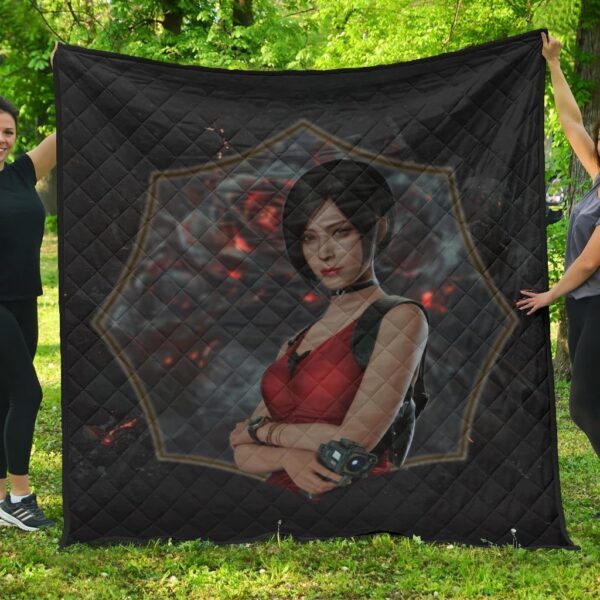 Resident Evil Game Premium Quilt – Pretty Ada Wong Red Dress Quilt Blanket