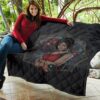 Resident Evil Game Premium Quilt - Pretty Ada Wong Red Dress Quilt Blanket 11