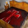 Resident Evil Game Premium Quilt - Red Umbrella Corporation With Blood In Cross Quilt Blanket 19