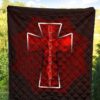 Resident Evil Game Premium Quilt - Red Umbrella Corporation With Blood In Cross Quilt Blanket 5