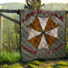 Resident Evil Game Premium Quilt - Umbrella Corp Symbol Old War Army Style Quilt Blanket 13